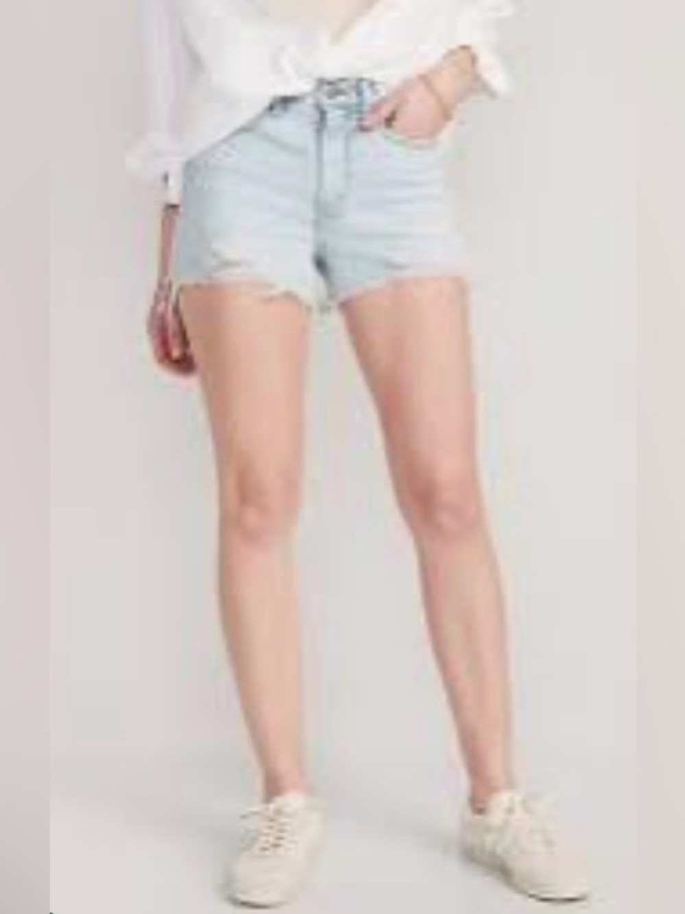 Old Navy OG Straight Secret Smooth Pockets Distressed Denim Shorts